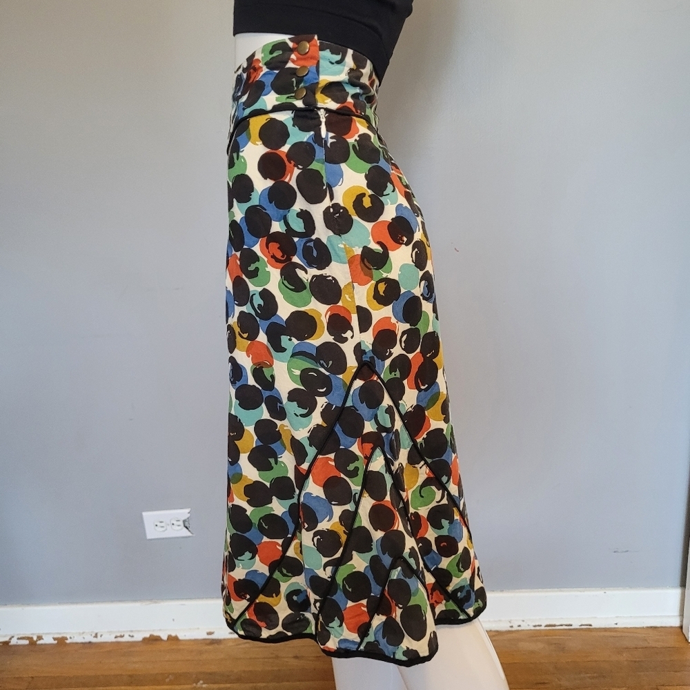 Anthropologie Edme & Esyllte Watercolor Polka Dot Skirt, VGUC, Size 10 - Picture 7 of 11